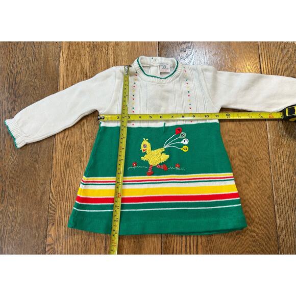 Vintage Toddle Time Penney’s Sesame St. Big Bird Alphabet Sweater Dress Sz 2T - Picture 2 of 6
